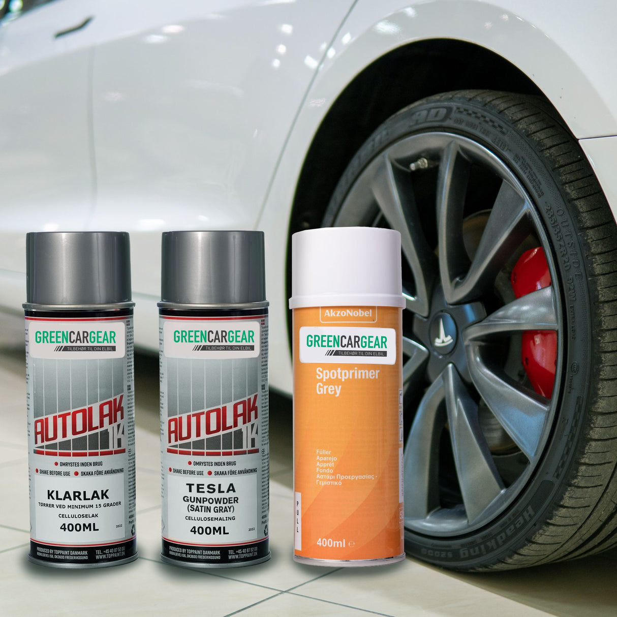 Spray för Tesla-fälgar och annat Tesla-tillbehör