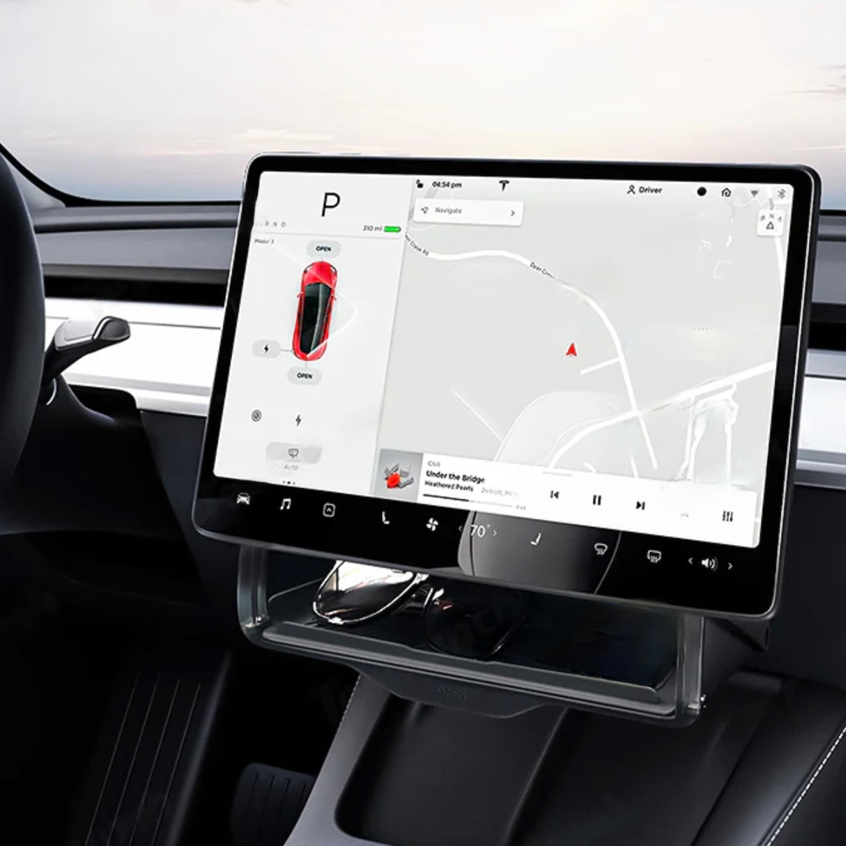 Förvaringsbox under skärm - Passar till Tesla Model 3