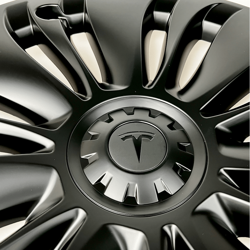 Vortex hjulkapslar för Tesla Model Y med navkapsel med Tesla-logotyp