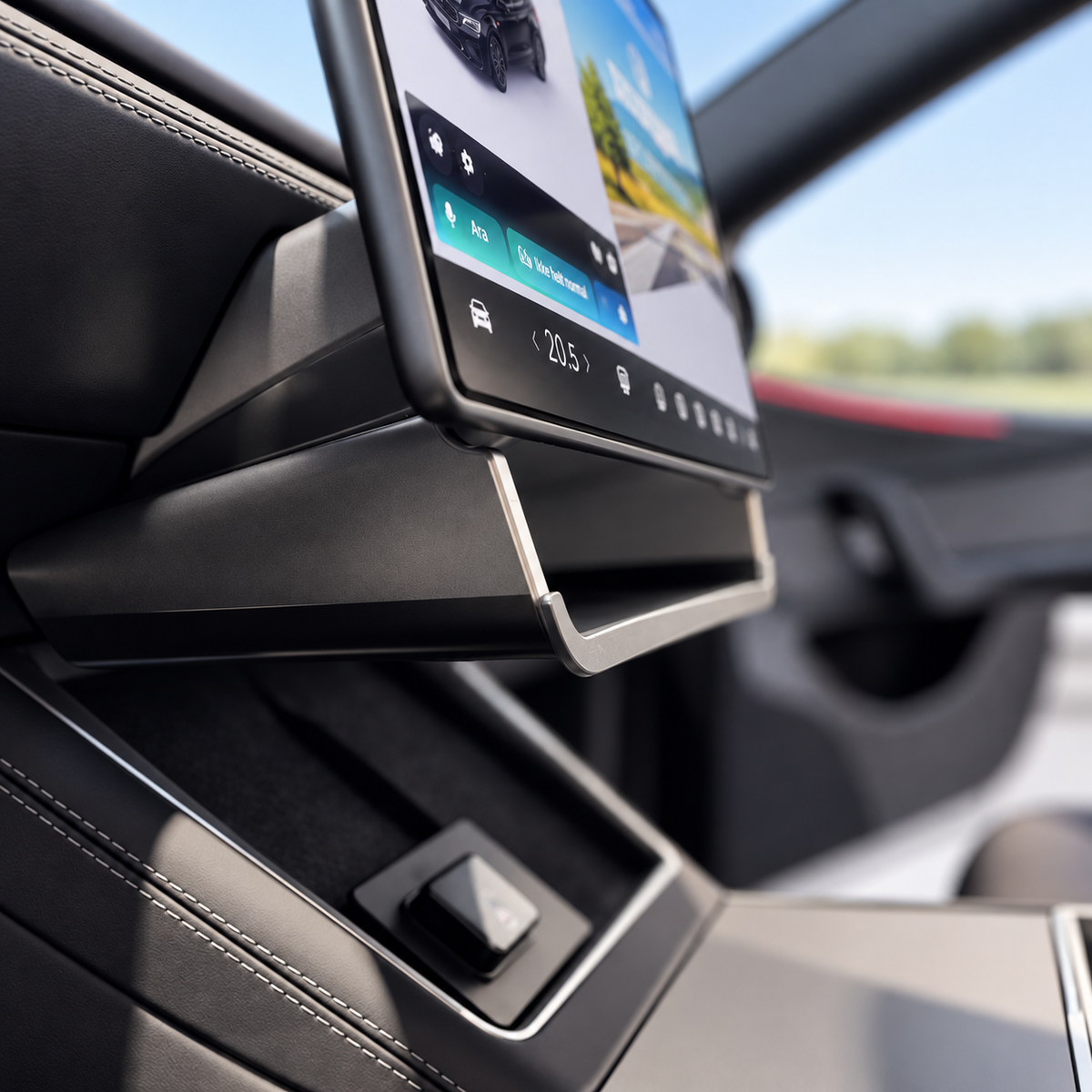 Förvaringsbox under skärm – Tesla Model 3/Y