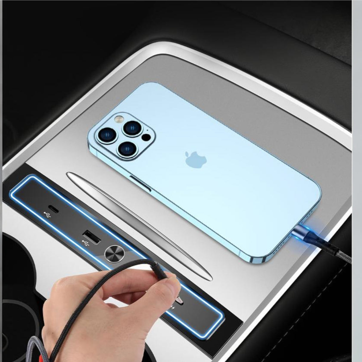 Mini USB-hubb – Passar till Tesla Model 3/Y