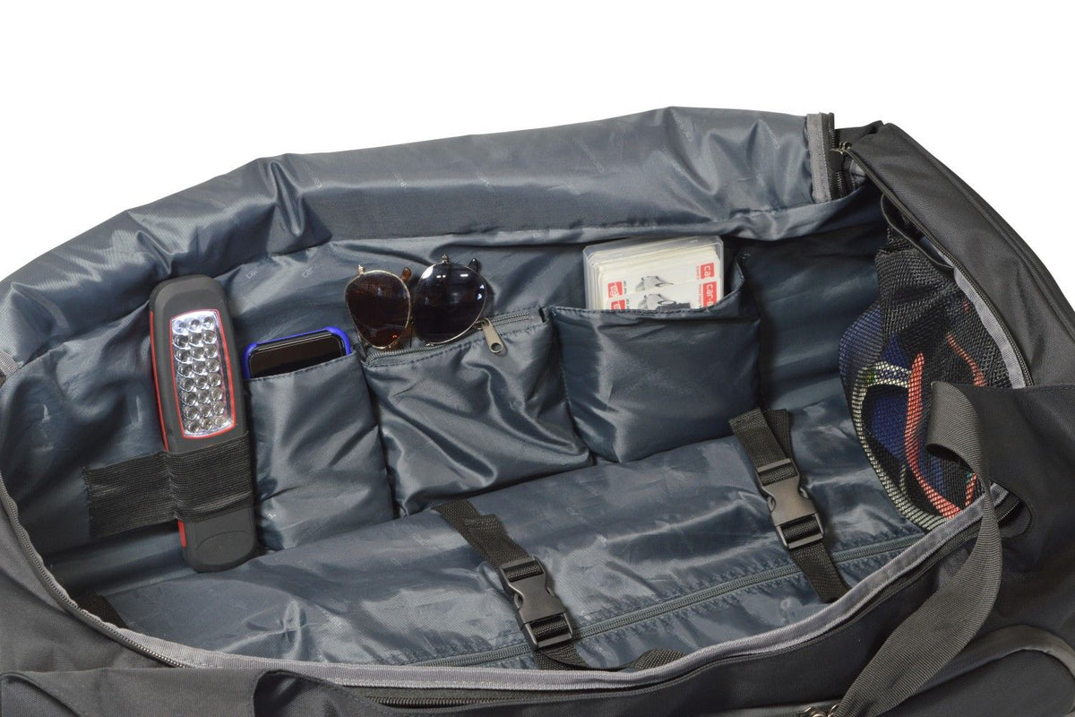 Car-Bags Pro.Line väskor Tesla Model Y interiör med fack och föremål