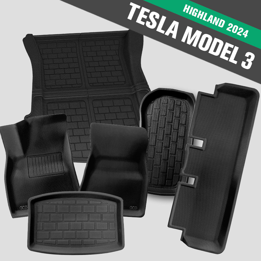 GCG MAX All Weather komplett mattset för Tesla Model 3 Highland 2024.