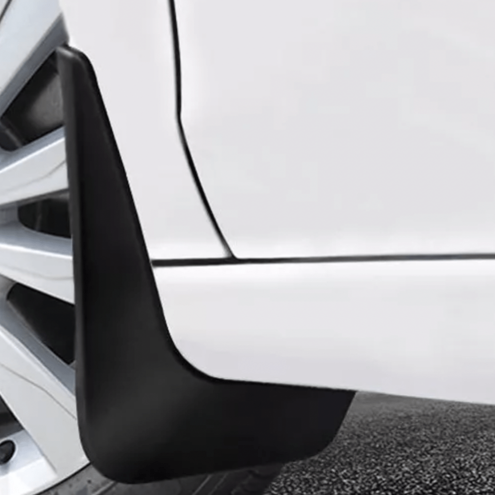Stänkskydd till VW ID.4 bil framför ett hjul, förhindrar smuts och stänk.