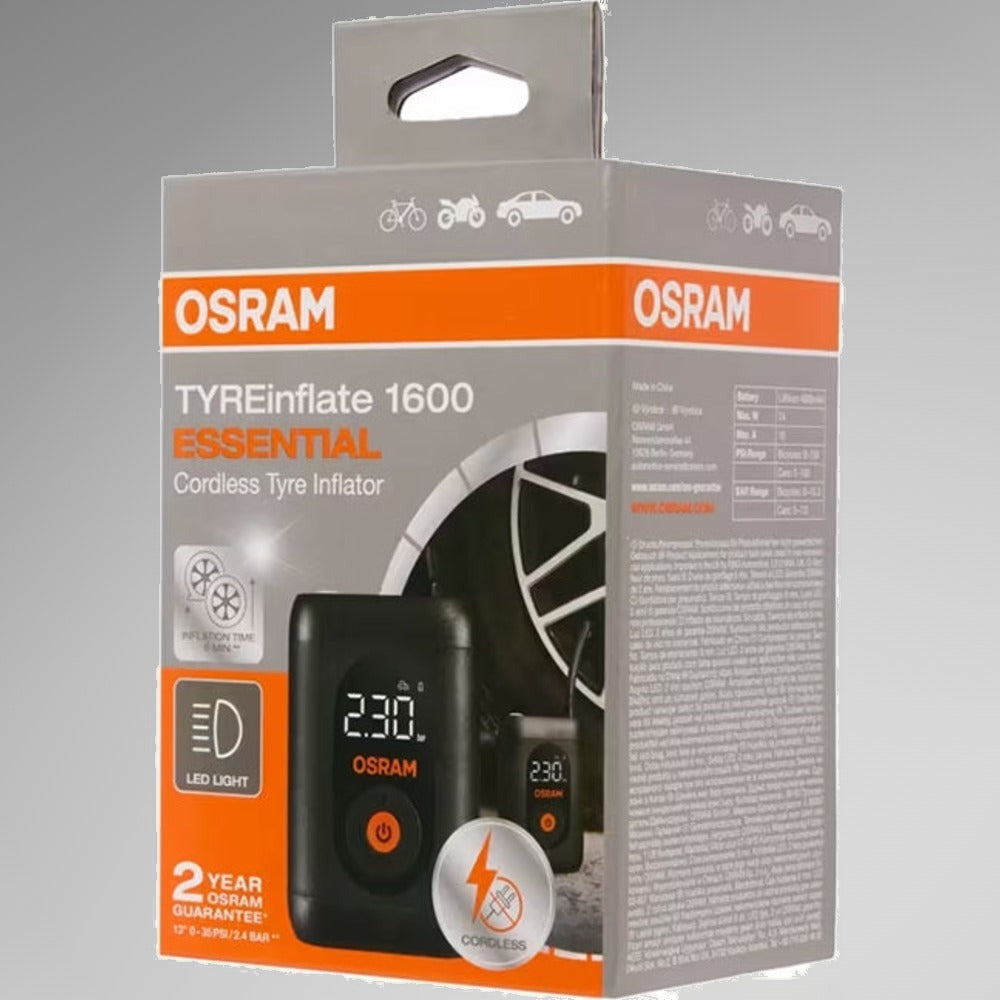 Emballage til Osram TYREinflate 1600 Essential trådløs dækpumpe
