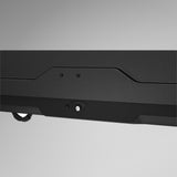 Thule Pulse 2 XL Black Aeroskin sort tagboks, nærbillede af låsemekanisme og kant