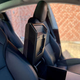 Alcantara armstöd med inbyggd förvaringsficka - Tesla Model 3/Y