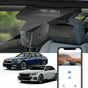 FitCamX dashcam för BMW i5 2024 (G60) med smartphone-app och två bilar.