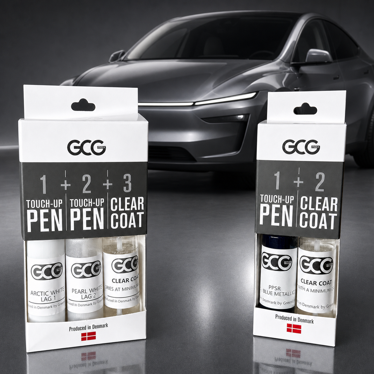 Lackstift + klarlack. Tesla originalfärg