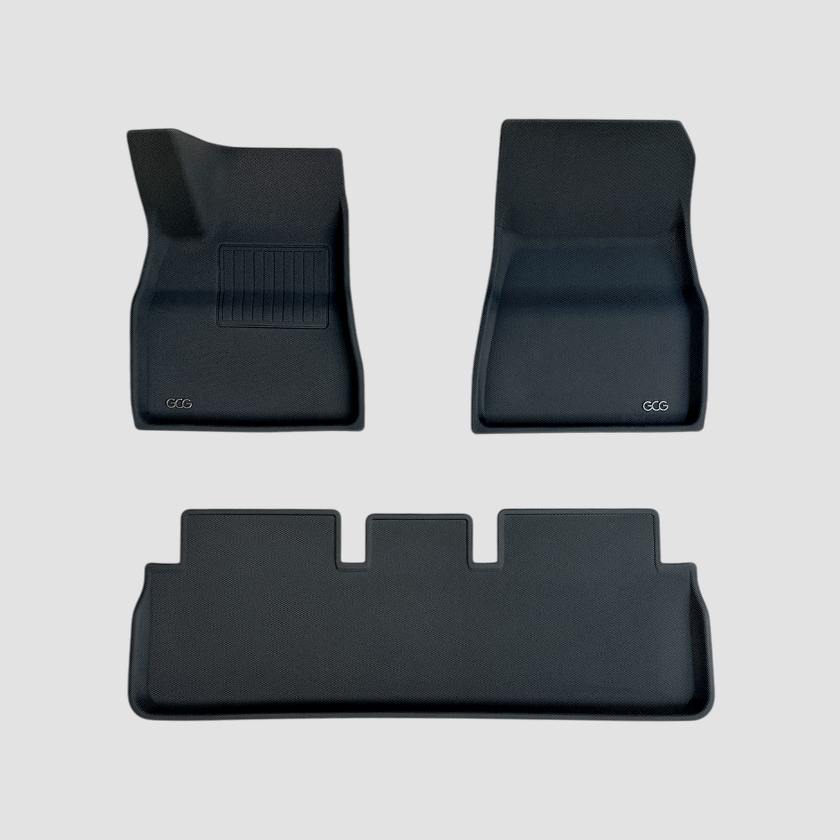 Hela uppsättningen av GCG golvmattor för en Tesla Model 3 2021-2023