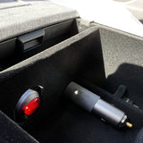 Förvaringsbox till armstöd (med ingång till 12v.) Passar Tesla Model 3/Y
