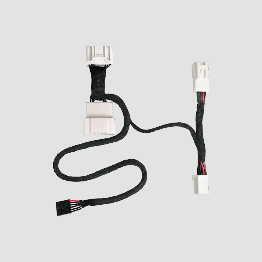 S3XY Gen2-kabel med vita kontakter för tillbehör i Tesla-bilar