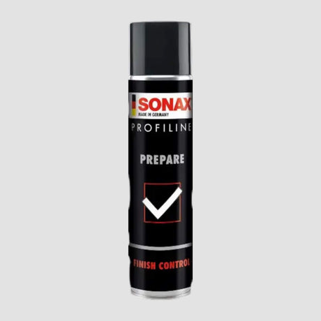 SONAX PROFILINE Prepare 400 ml sprayburk för förberedelse av ytor, visad på produktsidan.