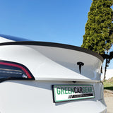 Tesla Performance Spoiler (ABS + Beläggning) på vit Tesla Model Y