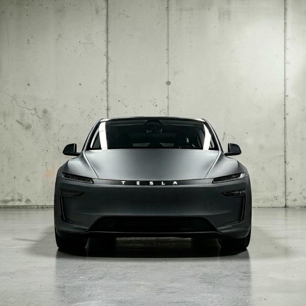Folie för ljuslist - Tesla Model Y 2025 Juniper – Matt svart med TESLA-text