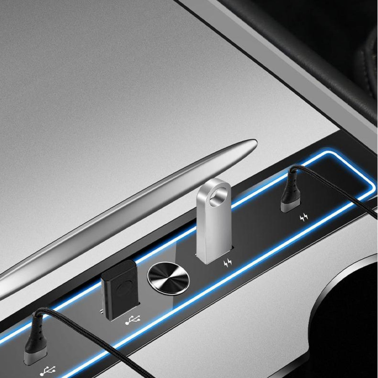 Mini USB-hubb – Passar till Tesla Model 3/Y