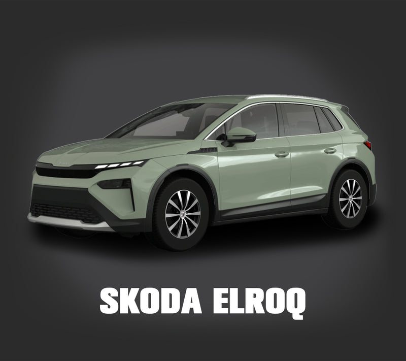 Grøn Skoda Elroq med frå alufælge