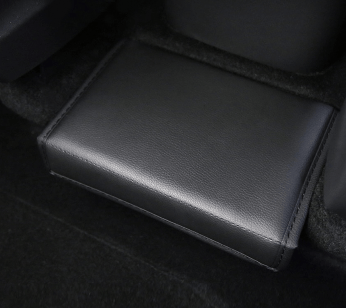 Förvaringsbox till baksätena, passar till Tesla Model Y (läder-look)