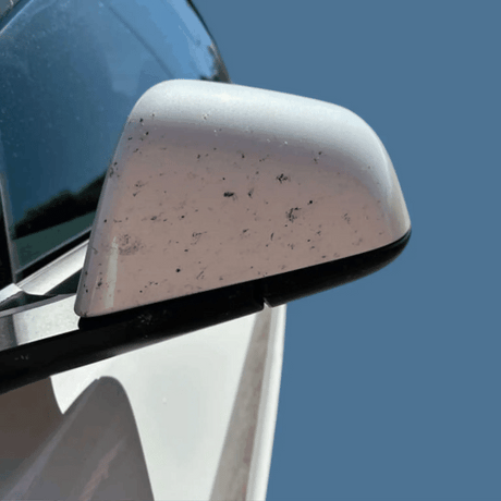 Insektborttagare som enkelt tar bort insekter från bilens sidospegel.