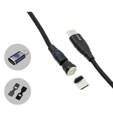 Jowua magnetisk laddkabel USB-C till USB-C + Lightning Adapter