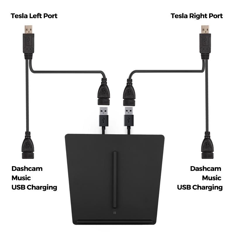 Trådlös laddare designad för Tesla Model 3 (2017-2020 före facelift)