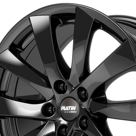 Platin P106 fälgar i blank svart närbild