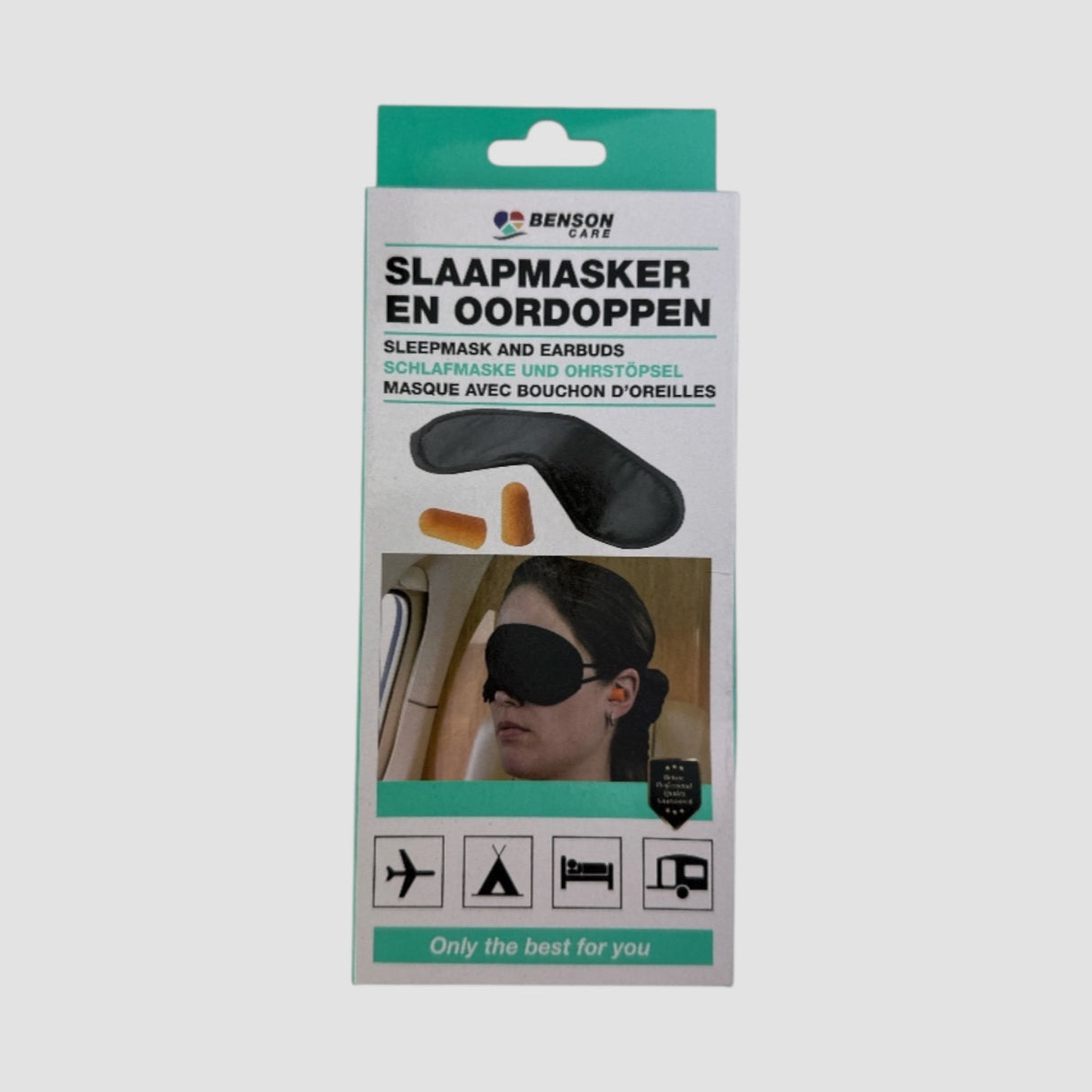 Sovmask med öronproppar