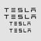 Tesla bokstäver som kan användas istället för logotypen på bilen